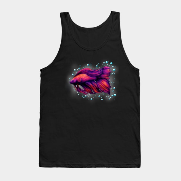 Red Siamese Fighting Fish (Betta Splendens) Tank Top by The Wolf and the Butterfly